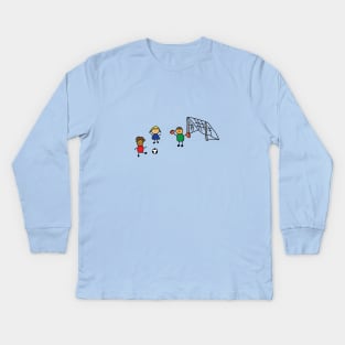 kids playing soccer Kids Long Sleeve T-Shirt